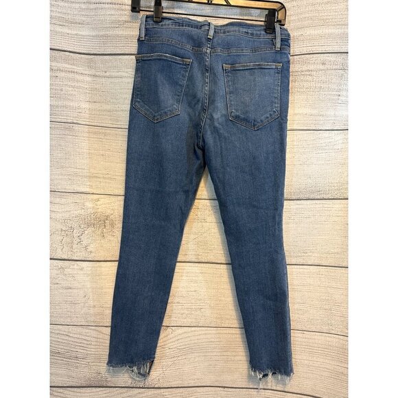 Frame Denim Le High Skinny Crop Jeans Distressed Raw Hem Size 27 - Picture 4 of 4